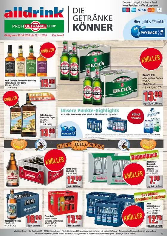 alldrink Prospekt in Lorsch | alldrink flugblatt | 2026-10-26T00:00:00.000Z - 2026-11-07T00:00:00.000Z