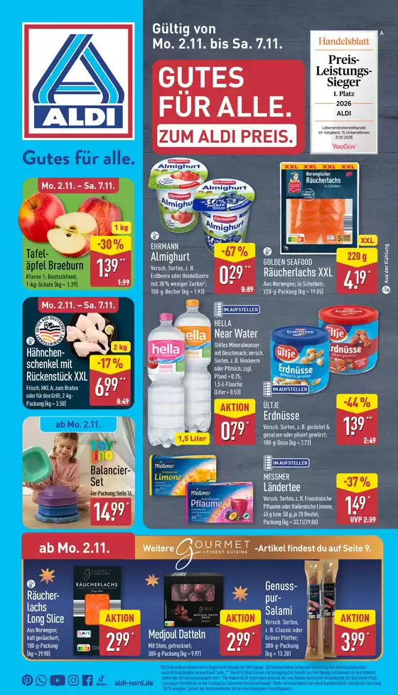 Aldi Nord Prospekt in Kranichfeld | Große Auswahl an Angeboten | 2026-11-02T00:00:00.000Z - 2026-11-07T00:00:00.000Z