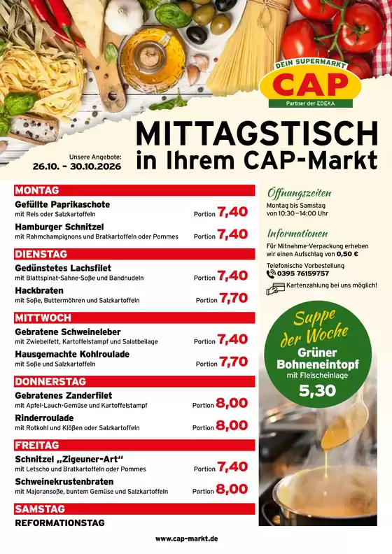 CAP Markt Prospekt | CAP Markt flugblatt | 2026-10-26T00:00:00.000Z - 2026-10-30T00:00:00.000Z