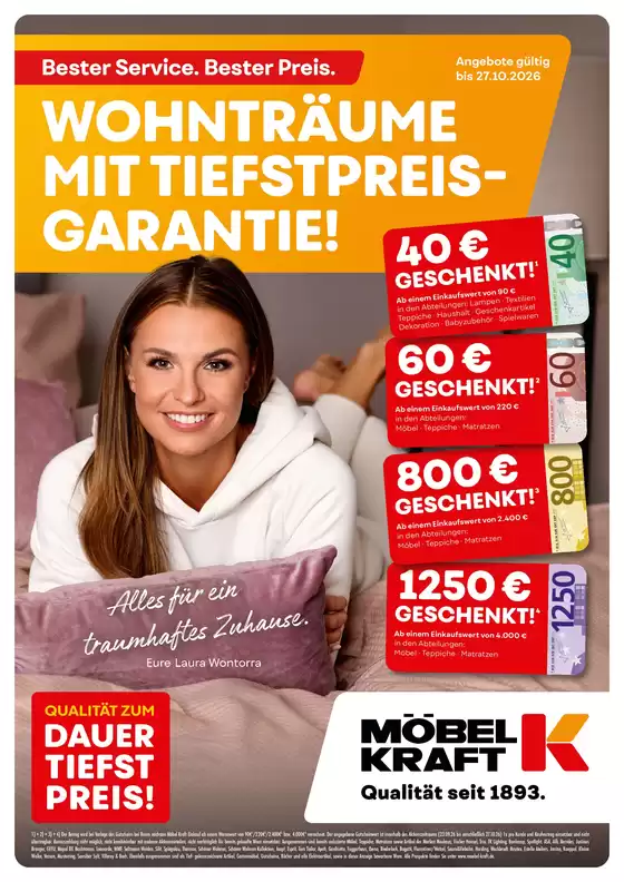 Möbel Kraft Prospekt in Wentorf bei Hamburg | WOHNTRÄUME MIT TIEFSTPREISGARANTIE!  | 2026-10-27T00:00:00.000Z - 2026-10-27T00:00:00.000Z
