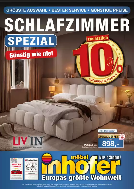 Möbel Inhofer Katalog | SCHLAFZIMMER SPEZIAL | 2026-10-29T00:00:00.000Z - 2026-11-07T00:00:00.000Z