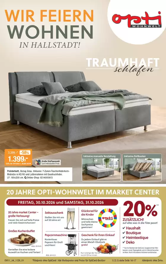 Opti Wohnwelt Katalog | Traumhaft schlafen | 2026-10-29T00:00:00.000Z - 2026-11-14T00:00:00.000Z