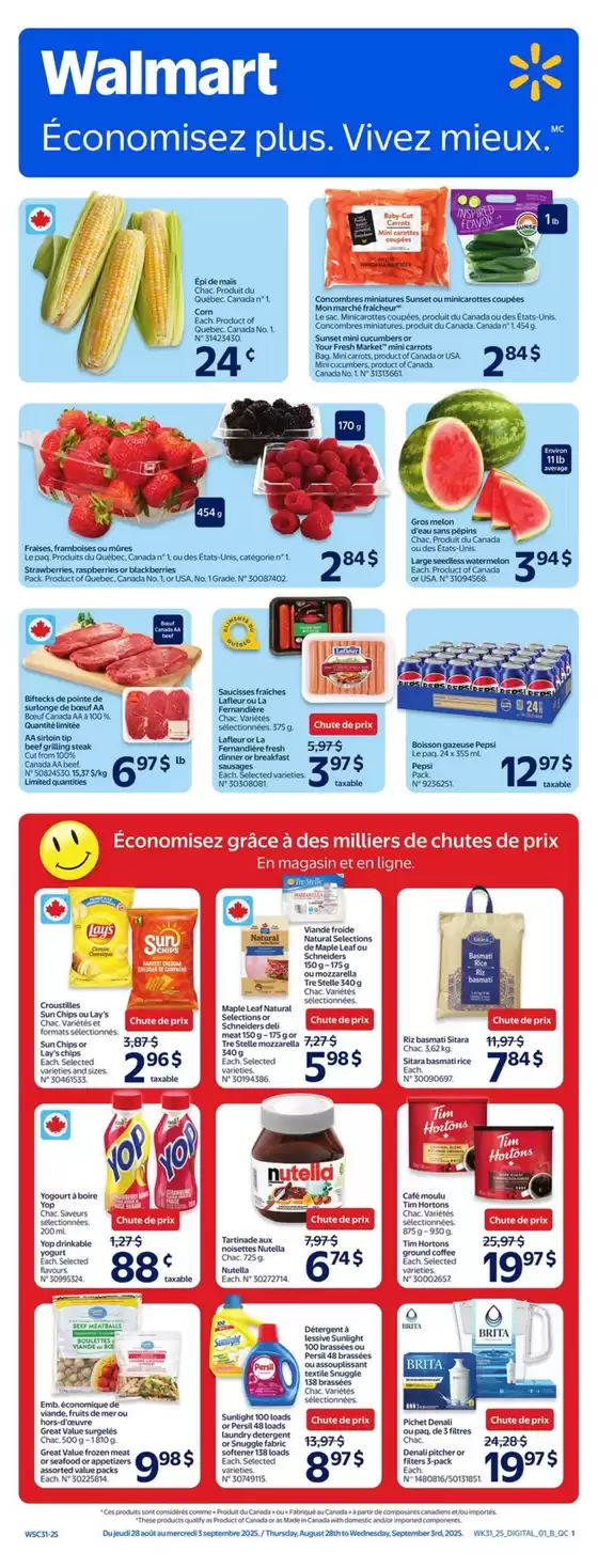 Walmart catalogue in Saint-Lambert | Top offers for smart savers | 2025-08-28T00:00:00.000Z - 2025-09-03T00:00:00.000Z
