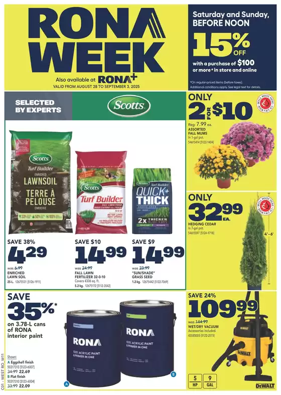 RONA catalogue in St. John's | Wide range of offers | 2025-08-28T00:00:00.000Z - 2025-09-03T00:00:00.000Z
