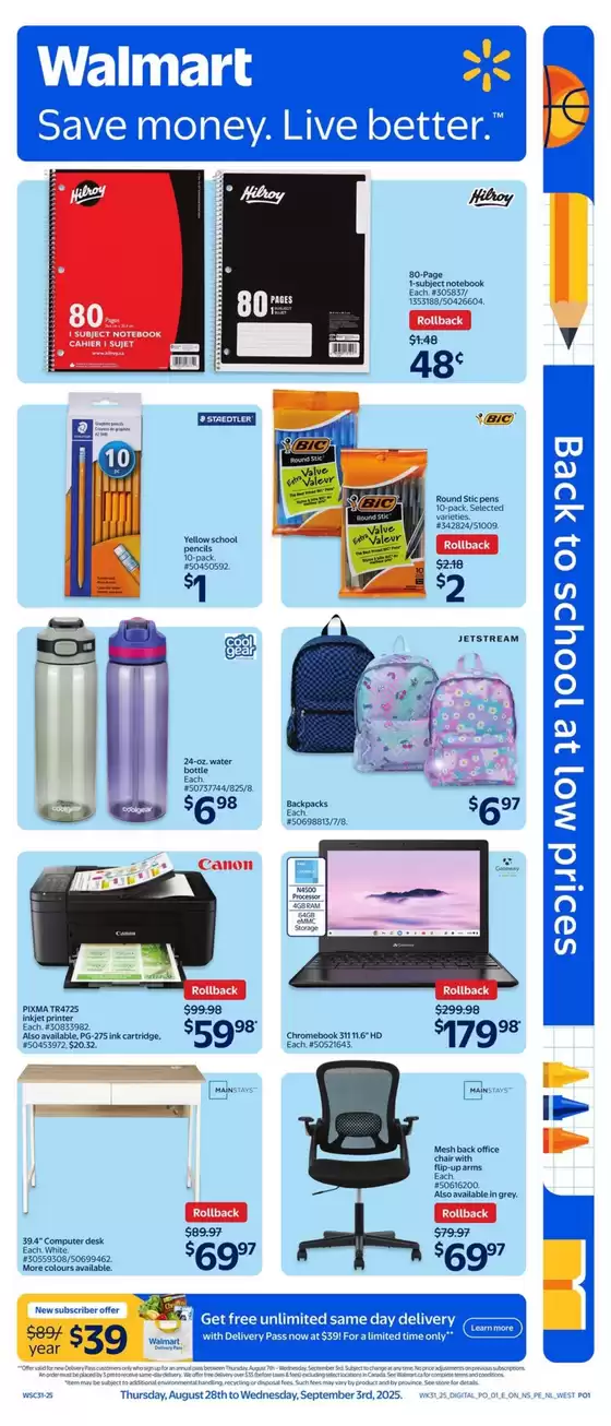 Walmart catalogue in Saint-Lambert | Discover attractive offers | 2025-08-28T00:00:00.000Z - 2025-09-03T00:00:00.000Z