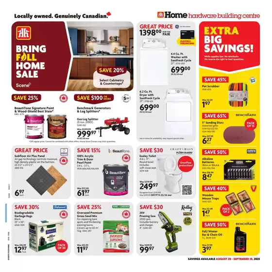 Home Hardware catalogue in Gilbert Plains | Our best deals for you | 2025-08-28T00:00:00.000Z - 2025-09-10T00:00:00.000Z