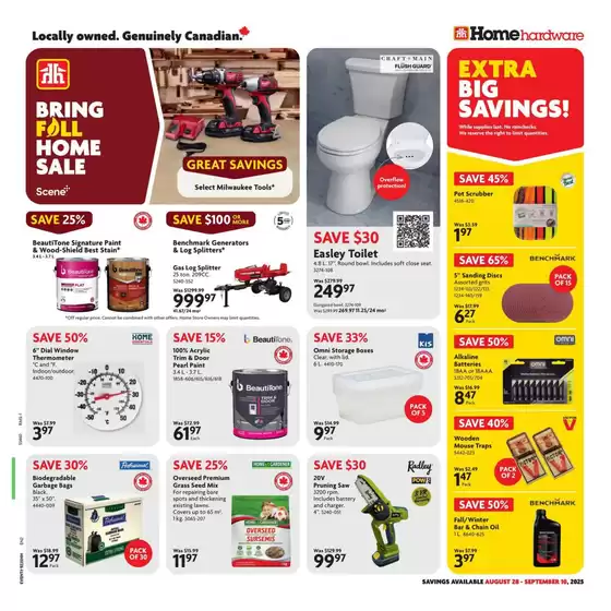 Home Hardware catalogue in Gilbert Plains | Our best offers for you | 2025-08-28T00:00:00.000Z - 2025-09-10T00:00:00.000Z