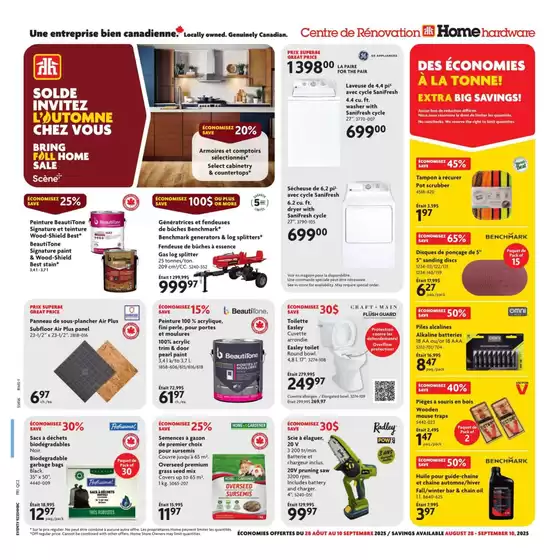 Home Hardware catalogue in Gilbert Plains | Discounts and promotions | 2025-08-28T00:00:00.000Z - 2025-09-10T00:00:00.000Z