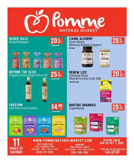 Pomme Natural Market catalogue in Vancouver | Monthly flyer  | 2025-09-03T00:00:00.000Z - 2025-10-01T00:00:00.000Z