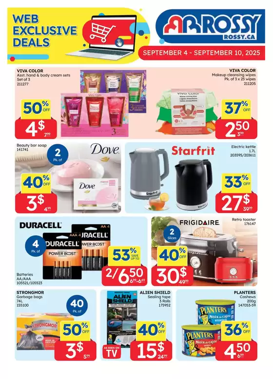 Rossy catalogue in Ottawa | Great discounts on selected products | 2025-09-04T00:00:00.000Z - 2025-09-10T00:00:00.000Z