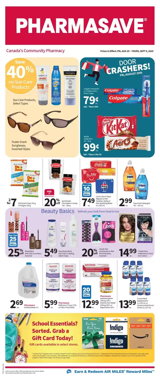 Pharmasave catalogue in Glovertown | Attractive special offers for everyone | 2025-08-29T00:00:00.000Z - 2025-09-04T00:00:00.000Z