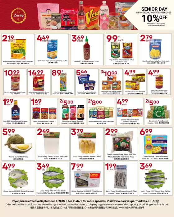 Lucky Supermarket catalogue in Saint-Hyacinthe | Weekly specials  | 2025-09-08T00:00:00.000Z - 2025-09-11T00:00:00.000Z