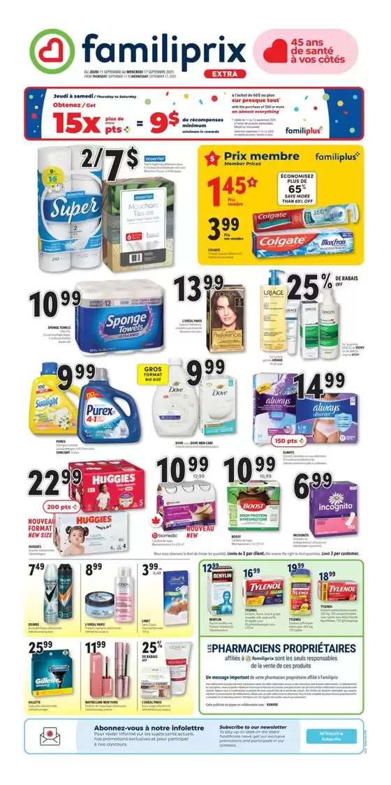 Familiprix catalogue in Beloeil | Top offers for smart savers | 2025-09-11T00:00:00.000Z - 2025-09-17T00:00:00.000Z