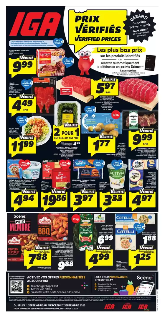 IGA Extra catalogue in Beloeil | Current deals and offers | 2025-09-11T00:00:00.000Z - 2025-09-17T00:00:00.000Z