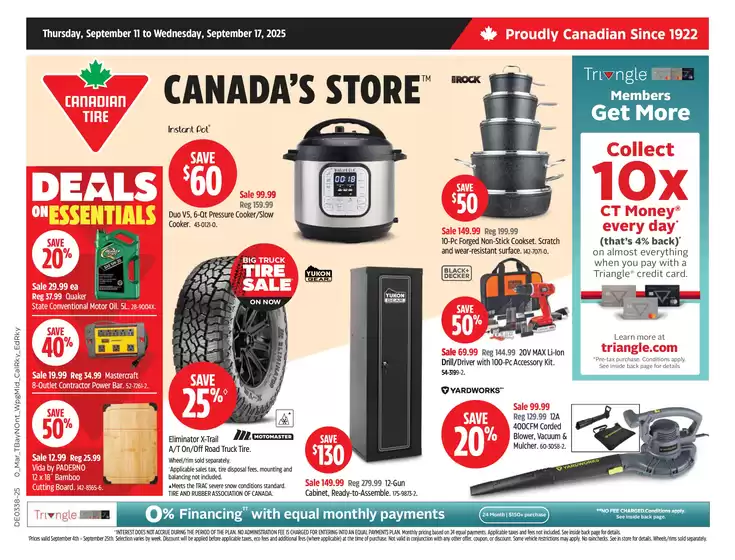 Canadian Tire catalogue in Aulac | Great offer for all customers | 2025-09-11T00:00:00.000Z - 2025-09-17T00:00:00.000Z