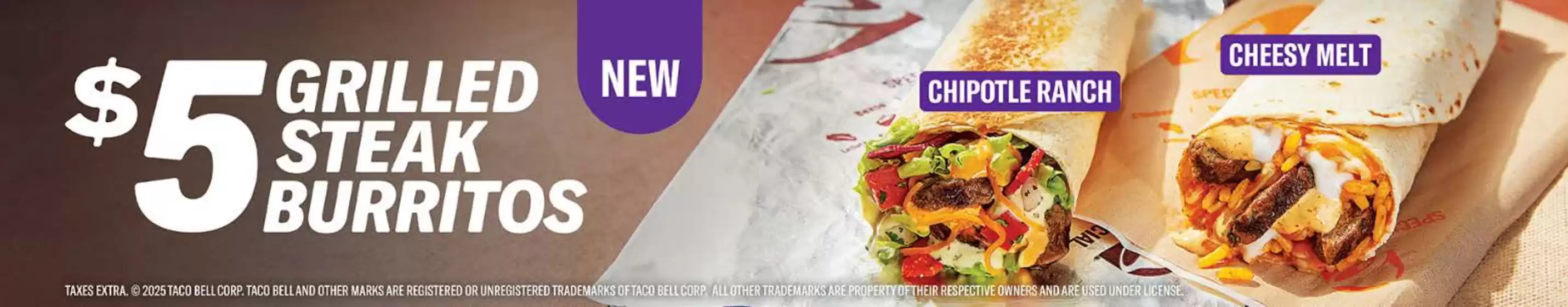 Taco Bell catalogue in Toronto | $5 grilled steak burritos | 2025-09-10T00:00:00.000Z - 2025-09-24T00:00:00.000Z