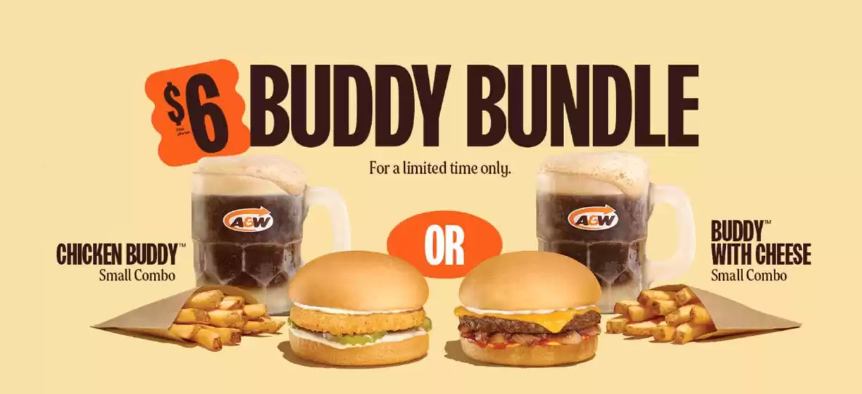 A&W catalogue in Toronto | $6 buddy bundle | 2025-09-10T00:00:00.000Z - 2025-09-24T00:00:00.000Z