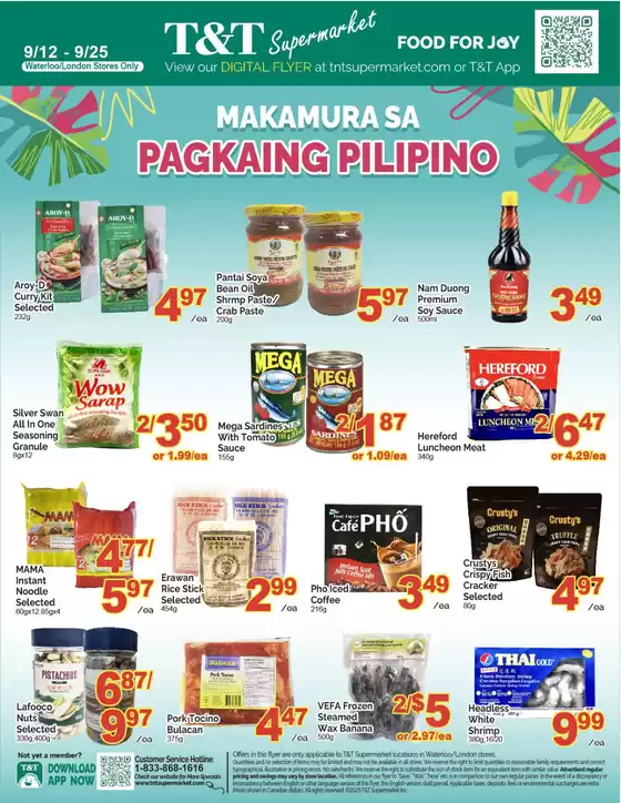 T&T Supermarket catalogue in Borden-Carleton | Current bargains and offers | 2025-09-12T00:00:00.000Z - 2025-09-25T00:00:00.000Z