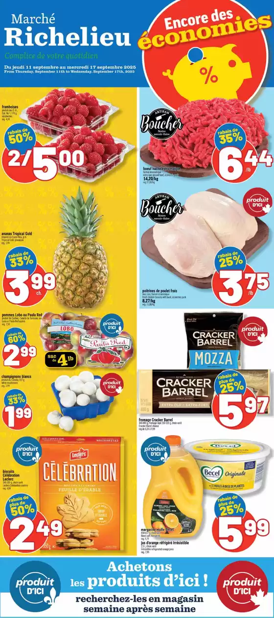 Marché Richelieu catalogue in Thunder Bay | Circulaire hebdomadaire  | 2025-09-15T00:00:00.000Z - 2025-09-17T00:00:00.000Z
