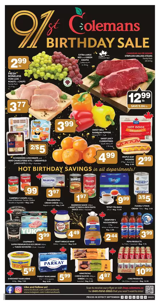 Coleman's catalogue in Thompson | Top offers for smart savers | 2025-09-18T00:00:00.000Z - 2025-09-24T00:00:00.000Z