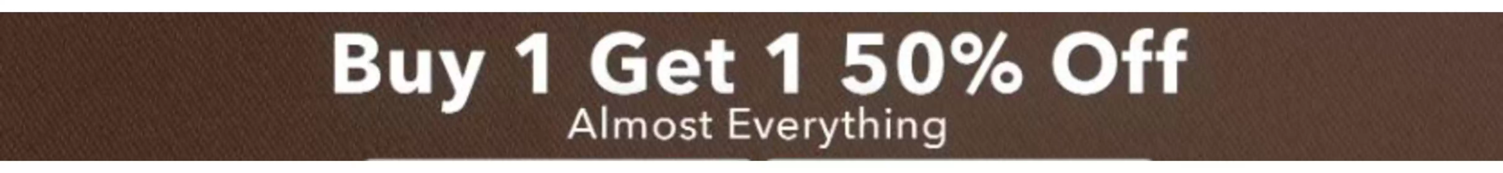 Buy one get one 50 % off 