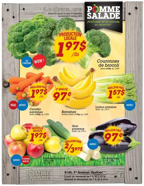 Pomme Salade catalogue in Bradford West Gwillimbury | Exclusive deals for our customers | 2025-09-25T00:00:00.000Z - 2025-10-09T00:00:00.000Z