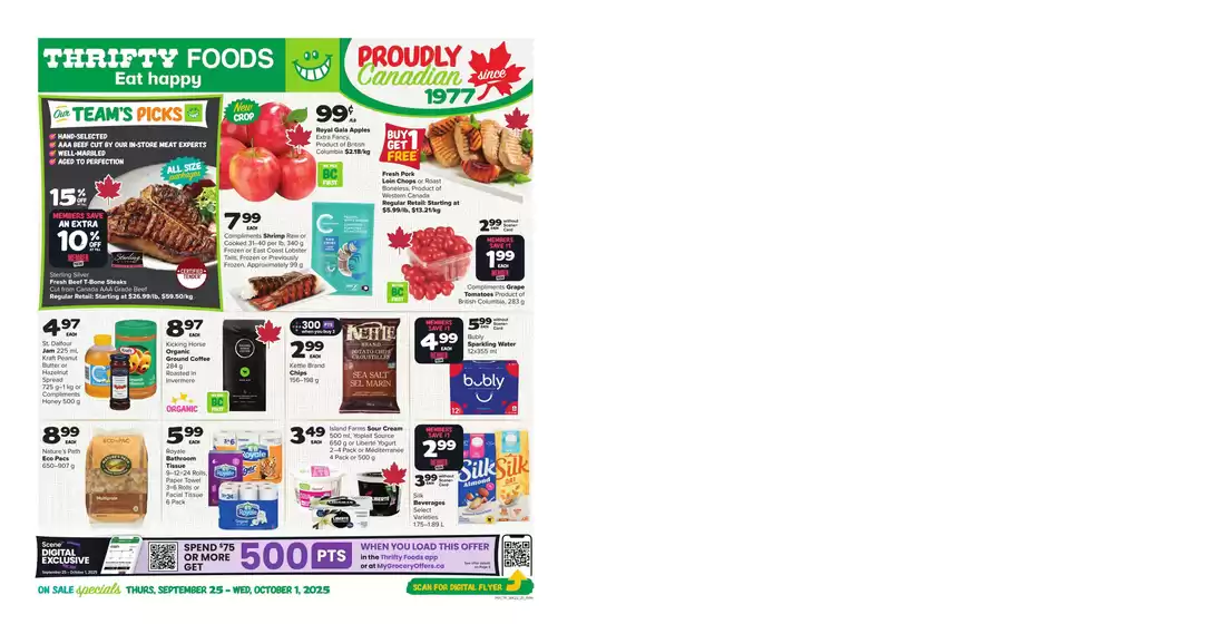 Thrifty Foods catalogue in Bradford West Gwillimbury | Weekly Flyer | 2025-09-25T00:00:00.000Z - 2025-10-01T00:00:00.000Z