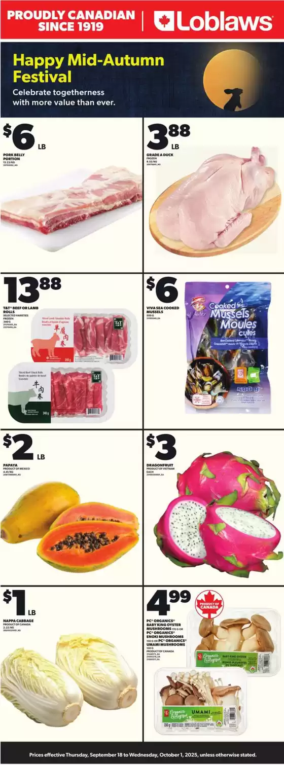 Loblaws catalogue in Bradford West Gwillimbury | Happy Mid-Autumn Festival | 2025-09-25T00:00:00.000Z - 2025-10-01T00:00:00.000Z