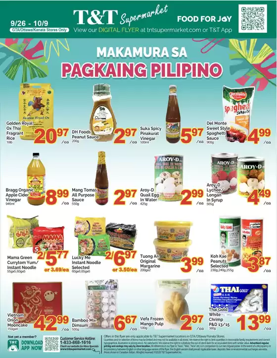 T&T Supermarket catalogue in Abbotsford | Our best bargains | 2025-09-26T00:00:00.000Z - 2025-10-09T00:00:00.000Z