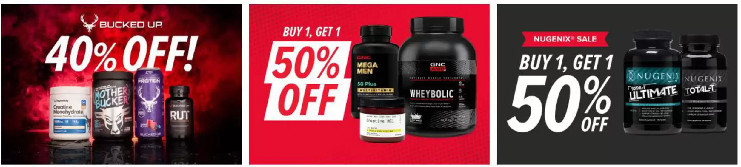 Buy one get one 50 % off 