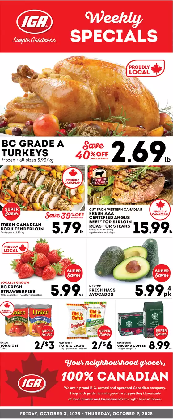 Market Place IGA catalogue in Whitecourt | Weekly specials  | 2025-10-03T00:00:00.000Z - 2025-10-09T00:00:00.000Z