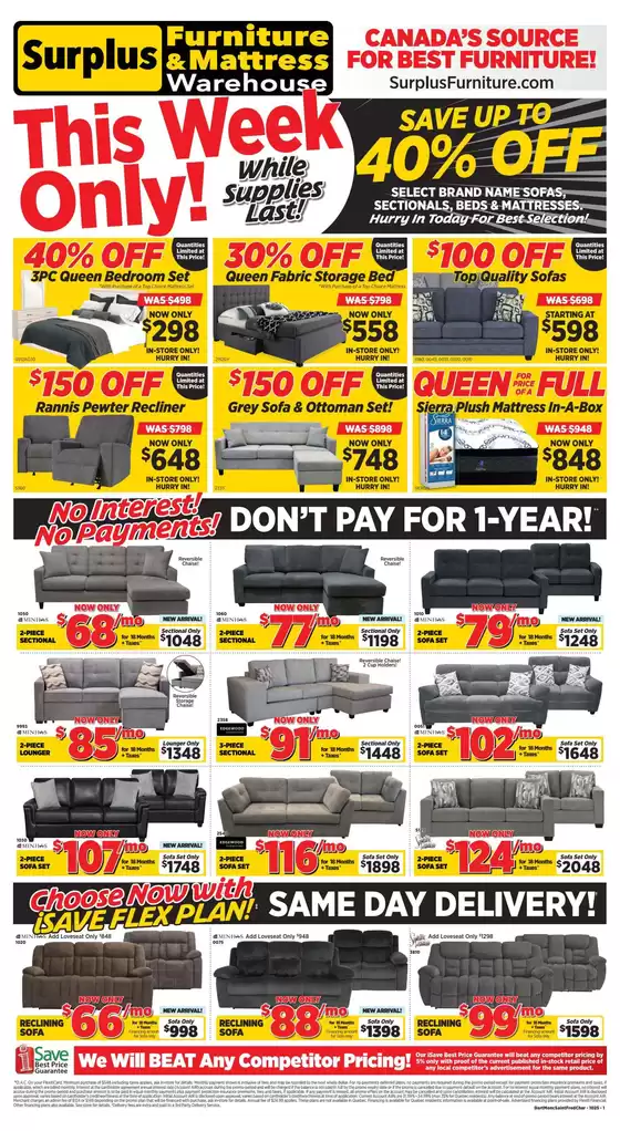 Surplus Furniture catalogue in Barrie | Save up to 40% off  | 2025-10-03T00:00:00.000Z - 2025-10-05T00:00:00.000Z