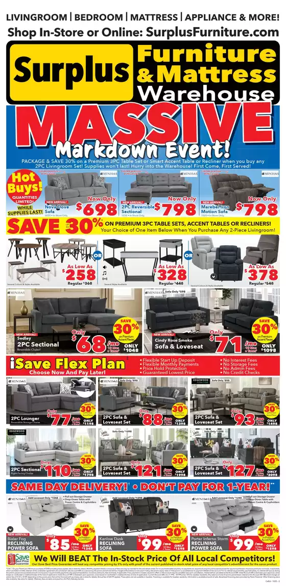 Surplus Furniture catalogue | Massive MArkdown event  | 2025-10-06T00:00:00.000Z - 2025-10-26T00:00:00.000Z