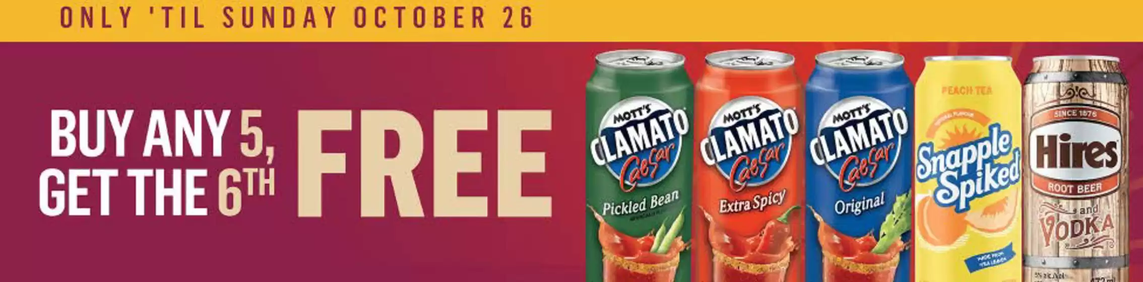 Buy any 5 get 6 -th free 
