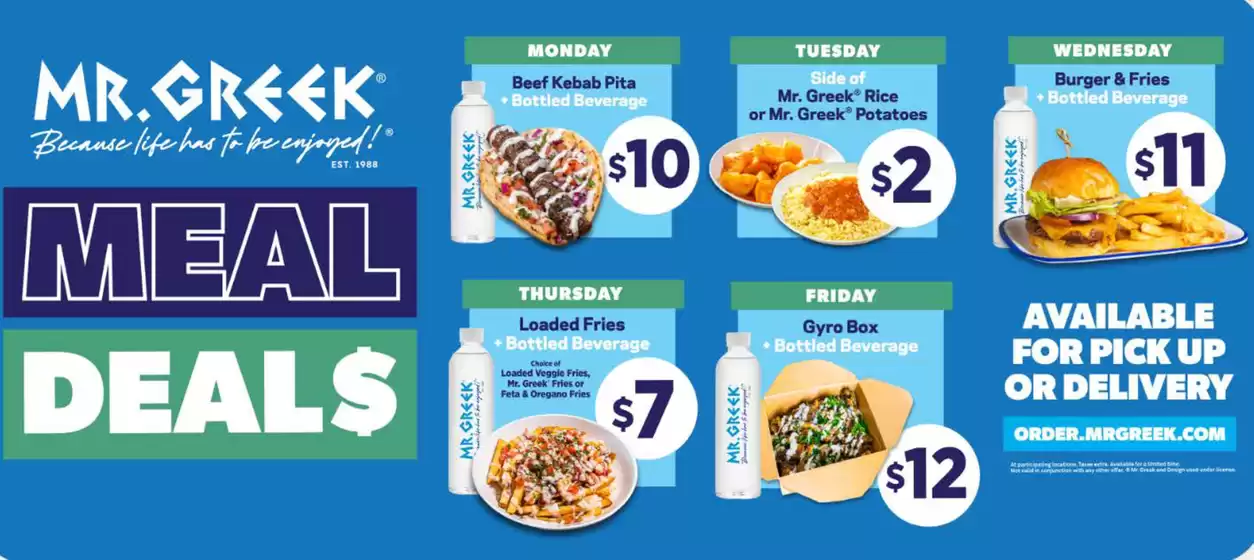 Mr Greek catalogue in Kindersley |  Meal deals  | 2025-10-13T00:00:00.000Z - 2025-10-27T00:00:00.000Z