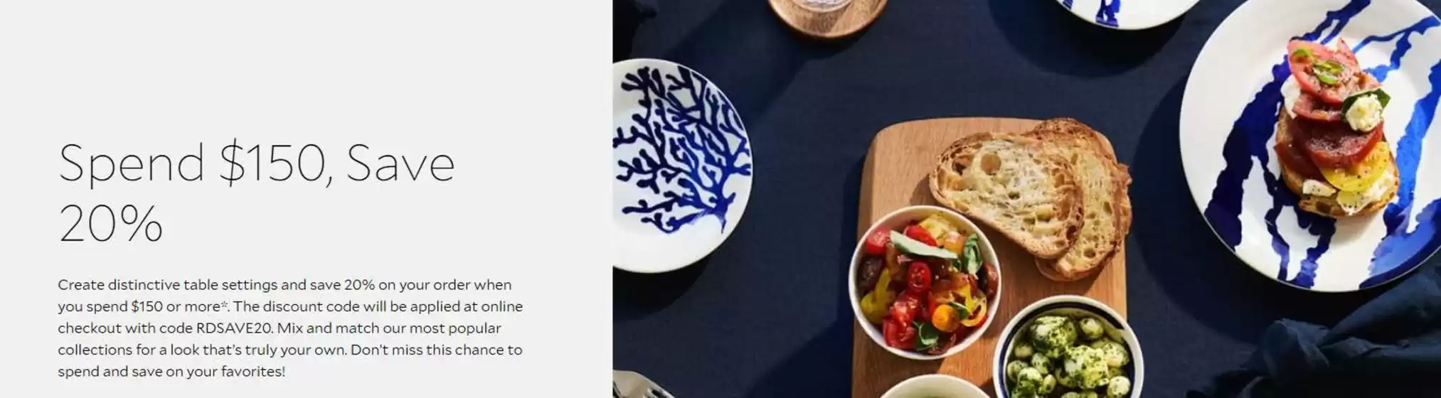 Spend $150, Save 20%