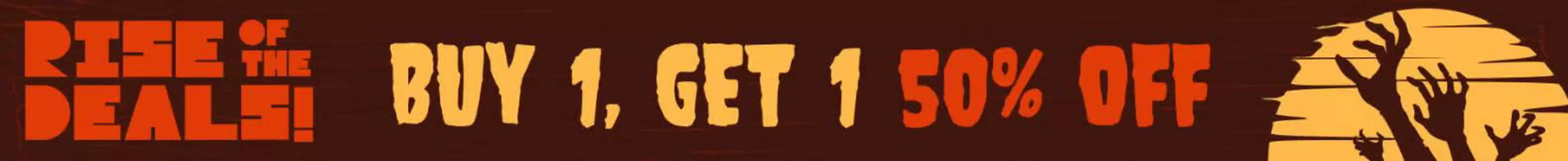 Buy one get one 50 % off 