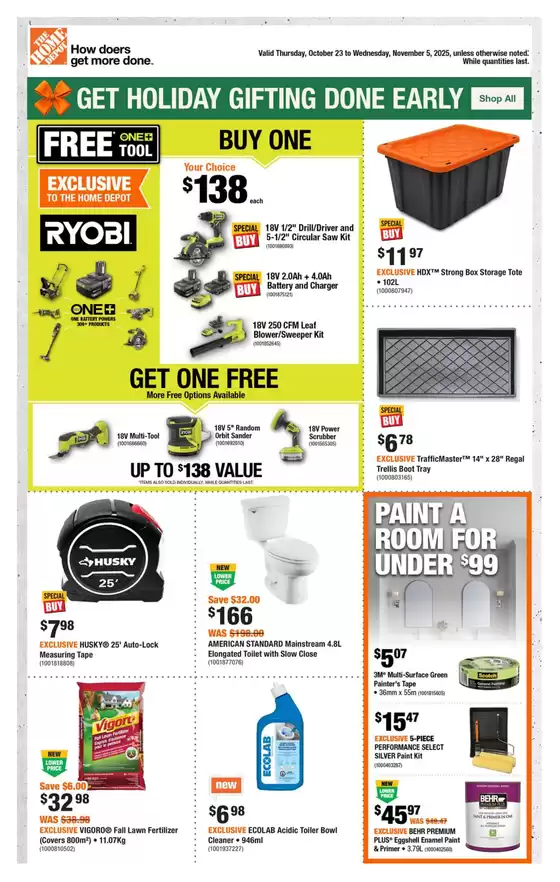 Home Depot catalogue in Nanaimo | Current special promotions | 2025-10-23T00:00:00.000Z - 2025-11-05T00:00:00.000Z