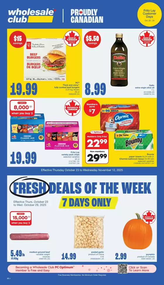 Wholesale Club catalogue in Toronto | Great discounts on selected products | 2025-10-22T00:00:00.000Z - 2025-11-05T00:00:00.000Z