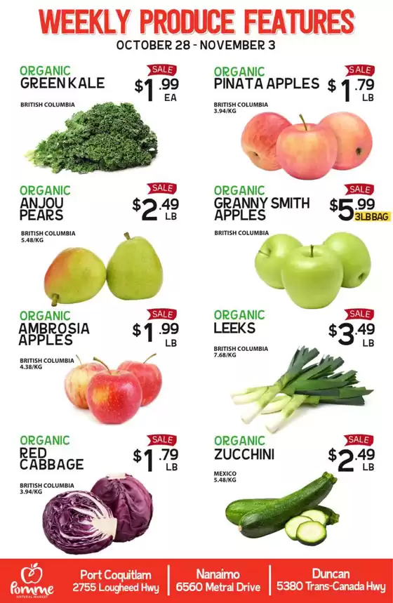 Pomme Natural Market catalogue in Moosomin | Weekly produce features  | 2025-10-28T00:00:00.000Z - 2025-11-03T00:00:00.000Z