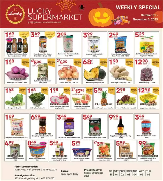 Lucky Supermarket catalogue in Abbotsford | Calgary weekly Specials  | 2025-10-31T00:00:00.000Z - 2025-11-06T00:00:00.000Z