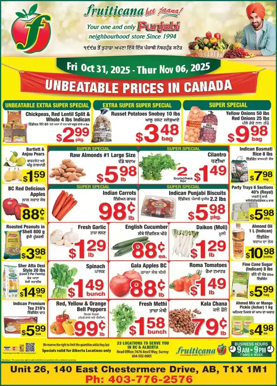 Fruiticana catalogue in Mississauga | Current deals and offers | 2025-10-31T00:00:00.000Z - 2025-11-06T00:00:00.000Z