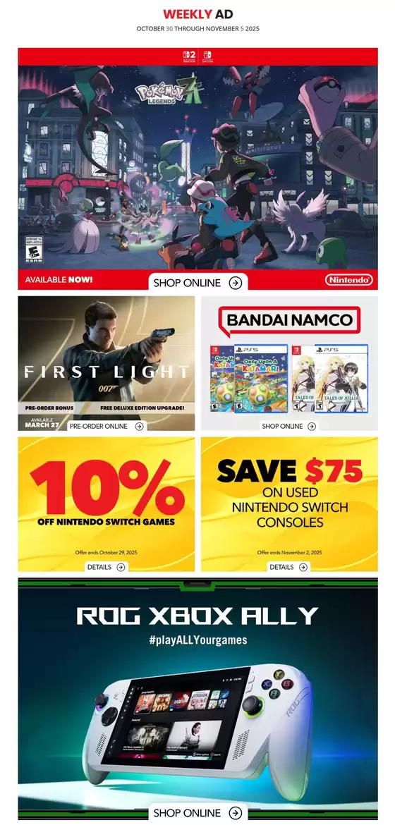 Game Stop Weekly ad