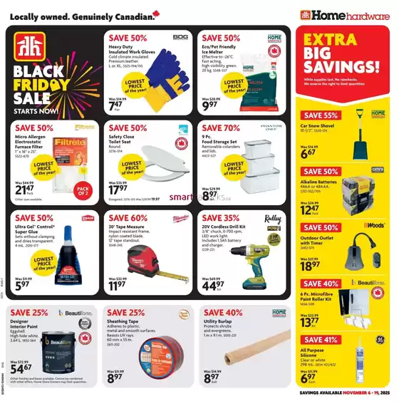 Home Hardware catalogue in Spruce Grove | Exclusive deals and bargains | 2025-11-06T00:00:00.000Z - 2025-11-19T00:00:00.000Z