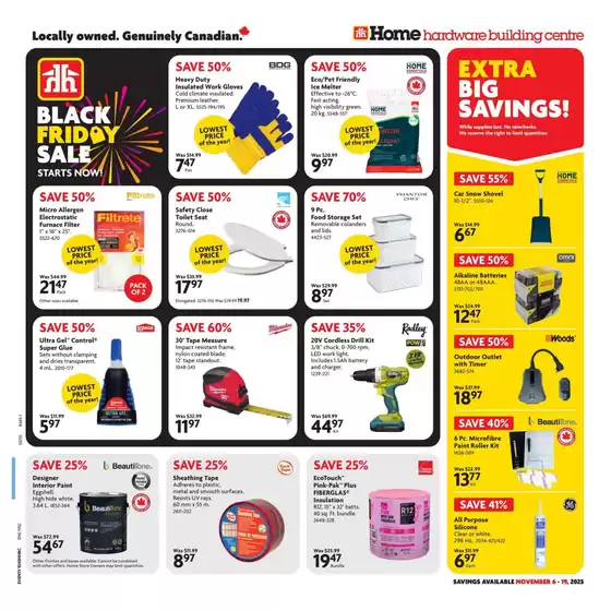 Home Hardware catalogue in Buckingham | Current bargains and offers | 2025-11-06T00:00:00.000Z - 2025-11-19T00:00:00.000Z