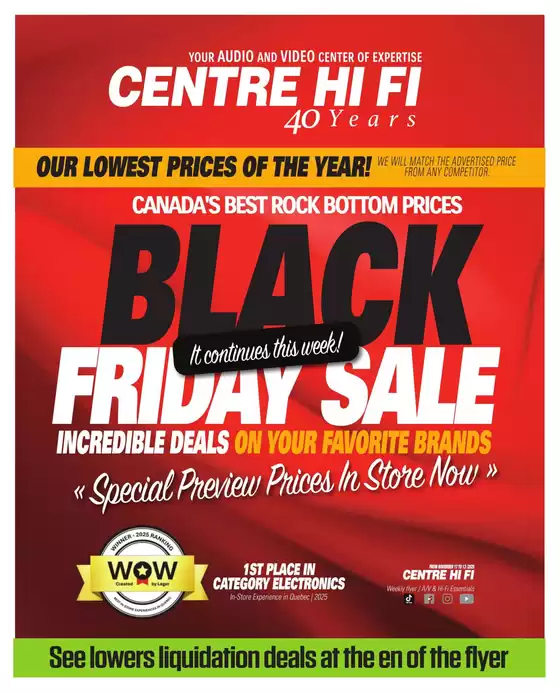 Centre Hi-Fi catalogue in Halifax | Weekly Flyer | 2025-11-07T00:00:00.000Z - 2025-11-13T00:00:00.000Z
