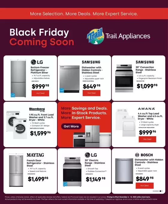 Trail Appliances catalogue in Ottawa | Black friday coming soon | 2025-11-07T00:00:00.000Z - 2025-11-12T00:00:00.000Z