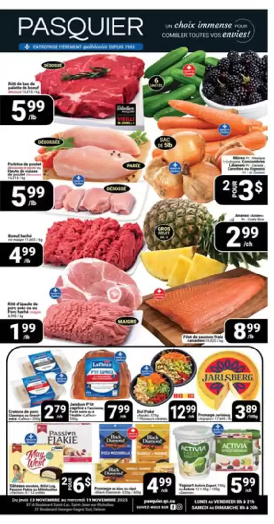 Pasquier catalogue in Kelowna | Voici la circulaire en vigueur du 13 au 19 novembre.  | 2025-11-13T00:00:00.000Z - 2025-11-19T00:00:00.000Z
