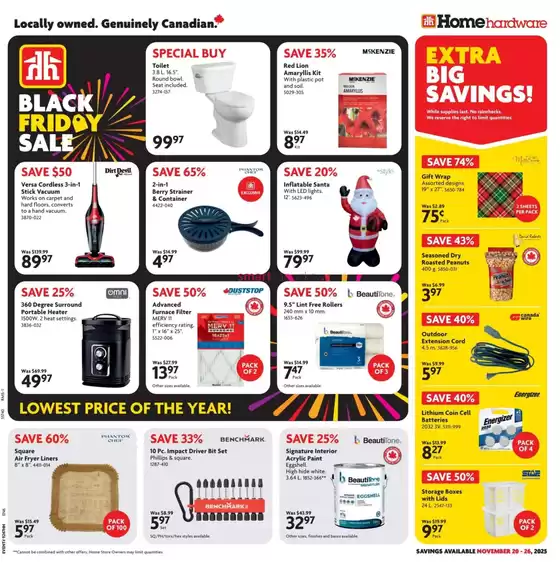 Home Hardware catalogue in Wynyard | Our best bargains | 2025-11-20T00:00:00.000Z - 2025-11-26T00:00:00.000Z