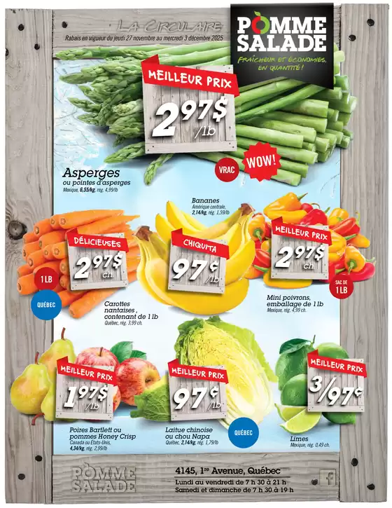 Pomme Salade catalogue in Kanata | Circulaire Pomme Salade | 2025-11-27T00:00:00.000Z - 2025-12-03T00:00:00.000Z